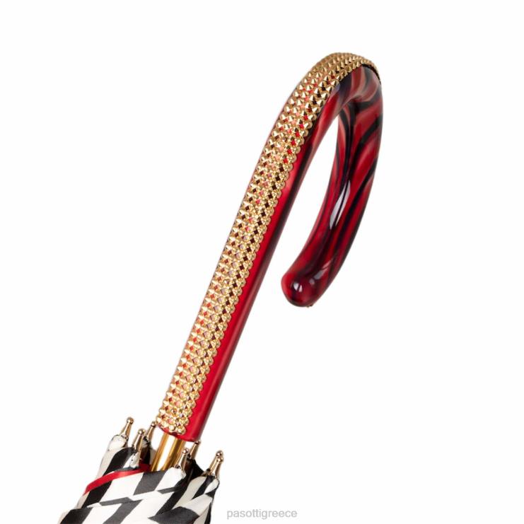 ομπρέλα | PASOTTI 189 21028-55 p48 - κόκκινη ομπρέλα ζέβρας 2N6B8406 για άνδρες και γυναίκες